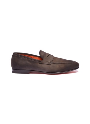 Main View - Click To Enlarge - SANTONI - Leather penny loafers