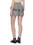 Back View - Click To Enlarge - ALEXANDER MCQUEEN - Ruffle waist houndstooth check plaid virgin wool shorts