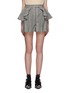 Main View - Click To Enlarge - ALEXANDER MCQUEEN - Ruffle waist houndstooth check plaid virgin wool shorts