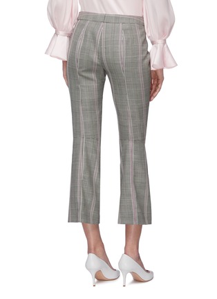 Back View - Click To Enlarge - ALEXANDER MCQUEEN - Houndstooth check plaid virgin wool flared pants