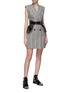 Figure View - Click To Enlarge - ALEXANDER MCQUEEN - Double breasted houndstooth check plaid virgin wool dress