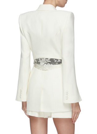 Back View - Click To Enlarge - ALEXANDER MCQUEEN - Sarabande lace back panel split sleeve blazer