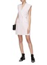 Figure View - Click To Enlarge - ALEXANDER MCQUEEN - Sarabande lace back panel double breasted gilet dress
