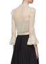Back View - Click To Enlarge - ALEXANDER MCQUEEN - Ruffle placket lace silk knit cardigan