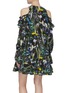 Back View - Click To Enlarge - ALEXANDER MCQUEEN - 'Ophelia' tiered ruffle floral print silk cold shoulder dress