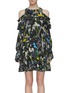 Main View - Click To Enlarge - ALEXANDER MCQUEEN - 'Ophelia' tiered ruffle floral print silk cold shoulder dress