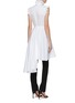Back View - Click To Enlarge - ALEXANDER MCQUEEN - Asymmetric flared hem broderie anglaise trim shirt