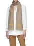 Figure View - Click To Enlarge - JANAVI - 'Pig' embroidered Merino wool scarf