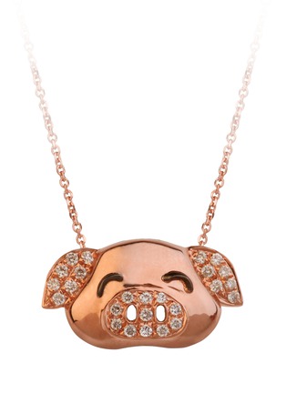 Main View - Click To Enlarge - BAO BAO WAN - Piggy' diamond 18k rose gold necklace