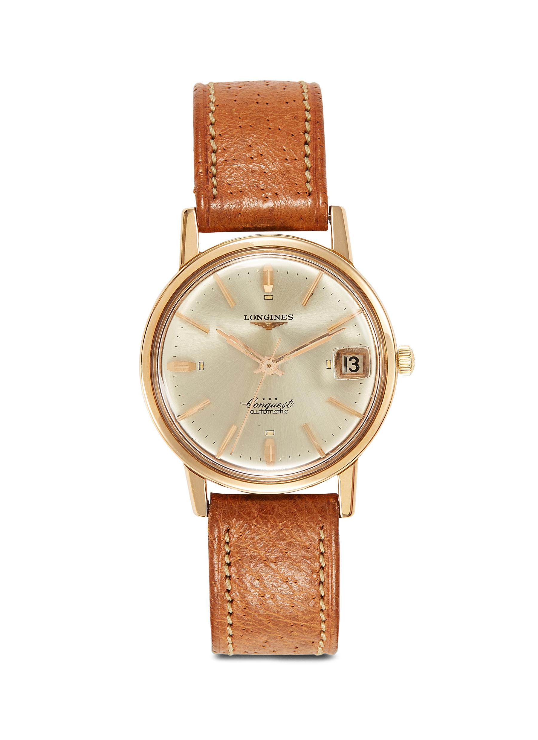 Longines conquest rose discount gold