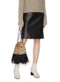 Figure View - Click To Enlarge - SIMONETTA RAVIZZA - 'Furrissima' ostrich feather trim leopard print mink fur drawstring pouch