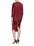 Back View - Click To Enlarge - POIRET - Zip back cross front drape silk satin dress