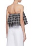 Back View - Click To Enlarge - C/MEO COLLECTIVE - 'Captivate' tiered ruffle check plaid strapless cropped top