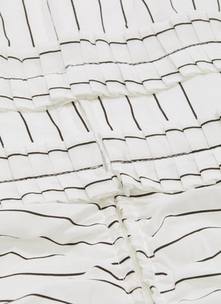 Detail View - Click To Enlarge - C/MEO COLLECTIVE - 'Suffuse' puff sleeve pleated trim pinstripe dress