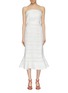 Main View - Click To Enlarge - C/MEO COLLECTIVE - 'Solitude' flared textured stripe strapless dress