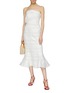 Figure View - Click To Enlarge - C/MEO COLLECTIVE - 'Solitude' flared textured stripe strapless dress