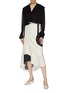 Figure View - Click To Enlarge - C/MEO COLLECTIVE - 'Sectional' oversized dot print asymmetric skirt