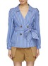 Main View - Click To Enlarge - C/MEO COLLECTIVE - 'Motivations' belted stripe double breasted shirt