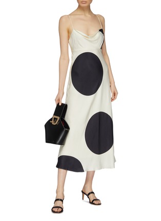 Figure View - Click To Enlarge - C/MEO COLLECTIVE - 'Sectional' oversized dot print bias dress
