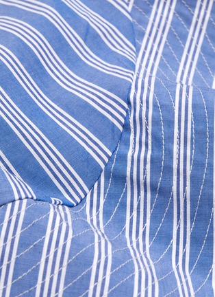 Detail View - Click To Enlarge - C/MEO COLLECTIVE - 'Motivations' puff sleeve ruffle hem stripe wrap dress