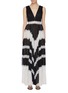 Main View - Click To Enlarge - ALICE & OLIVIA - 'Tess' lace trim pleated V-neck dress