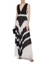 Figure View - Click To Enlarge - ALICE & OLIVIA - 'Tess' lace trim pleated V-neck dress