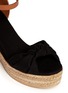 Detail View - Click To Enlarge - TORY BURCH - Knotted bow canvas espadrille platform sandals