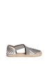Main View - Click To Enlarge - TORY BURCH - 'Catalina' perforated metallic leather espadrilles