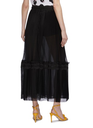 Back View - Click To Enlarge - ALICE & OLIVIA - 'Emmie' lace trim tiered hem pleated tulle skirt