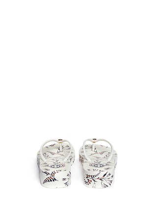 Back View - Click To Enlarge - TORY BURCH - 'Thandie' floral print wedge flip flops