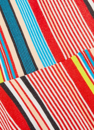 Detail View - Click To Enlarge - ALICE & OLIVIA - 'Delora' sash tie waist stripe high neck dress
