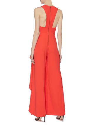 Back View - Click To Enlarge - ALICE & OLIVIA - 'Maxie' ruffle trim wide leg jumpsuit