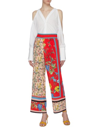 Figure View - Click To Enlarge - ALICE & OLIVIA - 'Benny' mix floral print wide leg pants