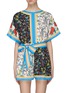 Main View - Click To Enlarge - ALICE & OLIVIA - 'Bowie' sash tie mix floral print rompers