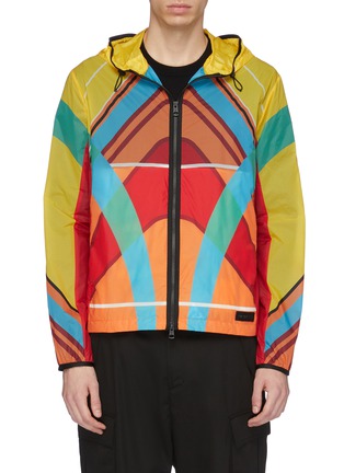 Main View - Click To Enlarge - MONCLER - x Craig Green 'Spinner' colourblock hooded ripstop jacket