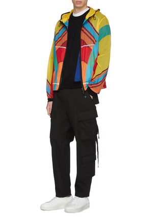 Figure View - Click To Enlarge - MONCLER - x Craig Green 'Spinner' colourblock hooded ripstop jacket