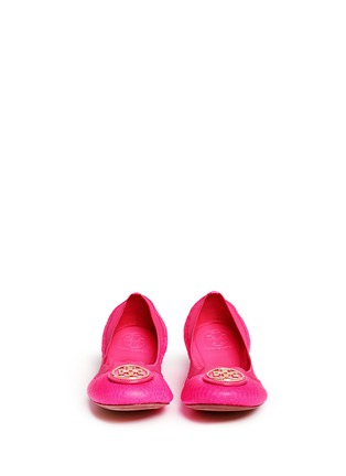 Figure View - Click To Enlarge - TORY BURCH - 'Caroline' snakeskin effect leather ballerina flats
