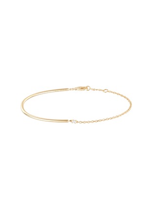 Main View - Click To Enlarge - OFÉE - ‘Happy' diamond 18k gold half chain bracelet