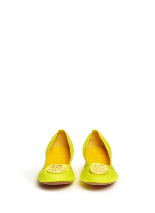 Figure View - Click To Enlarge - TORY BURCH - 'Caroline' snakeskin effect leather ballerina flats