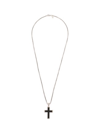 Main View - Click To Enlarge - JOHN HARDY - 'Classic Chain' jade silver cross pendant necklace
