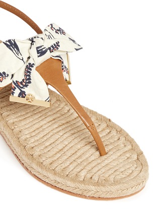 Detail View - Click To Enlarge - TORY BURCH - 'Penny' floral print canvas bow espadrille sandals