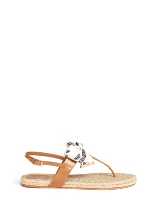 Main View - Click To Enlarge - TORY BURCH - 'Penny' floral print canvas bow espadrille sandals