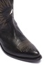 Detail View - Click To Enlarge - GOLDEN GOOSE - 'Wish Star' contrast geometric topstitching distressed leather boots