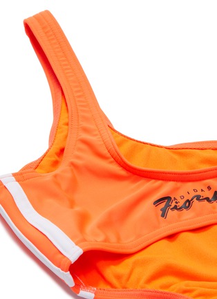 - ADIDAS - x Fiorucci cutout side stripe outseam neon one-piece swimsuit
