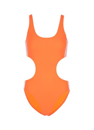 Main View - Click To Enlarge - ADIDAS - x Fiorucci cutout side stripe outseam neon one-piece swimsuit