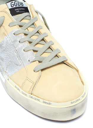 Detail View - Click To Enlarge - GOLDEN GOOSE - 'Hi Star' metallic colourblock leather flatform sneakers