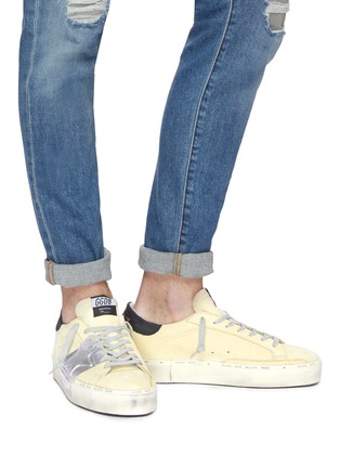 Figure View - Click To Enlarge - GOLDEN GOOSE - 'Hi Star' metallic colourblock leather flatform sneakers