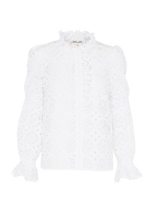Main View - Click To Enlarge - DIANE VON FURSTENBERG - 'Rosalyn' scalloped broderie anglaise shirt