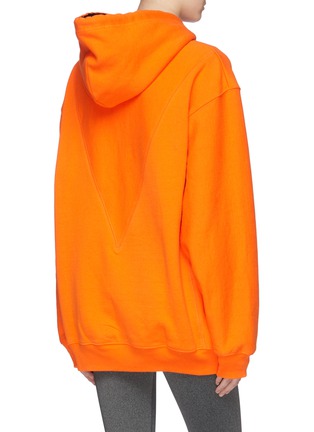 Back View - Click To Enlarge - VICTORIA BECKHAM - x Reebok logo embroidered oversized hoodie