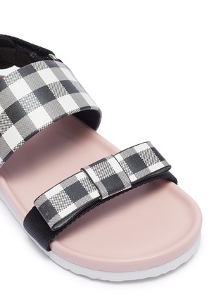 Detail View - Click To Enlarge - WINK - 'Birkies' gingham check leather kids slingback sandals